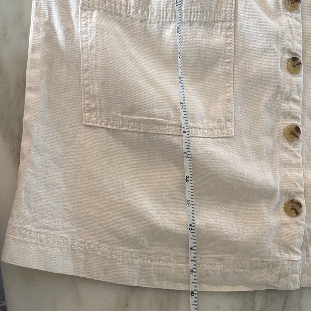 NWT Cream Button-Front Mini Dress - Picture 6 of 6